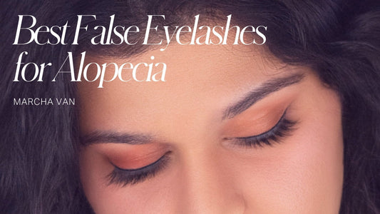 False eyelashes for alopecia applied on a bare eyelid with no natural lashes