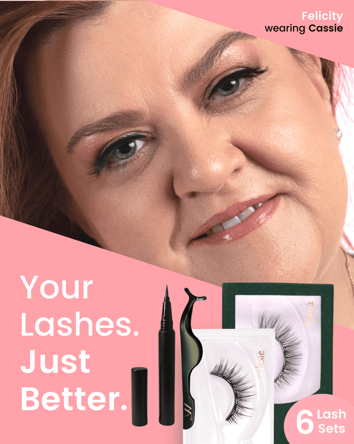 The Lifted Look Set with six natural magnetic lash styles for mature and hooded eyes, liner and tool