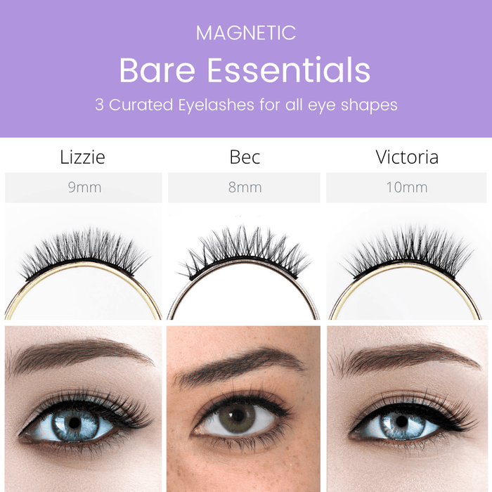 Bare Essentials Magnetic Bundle: 3 Natural Lashes + Liner + Tool