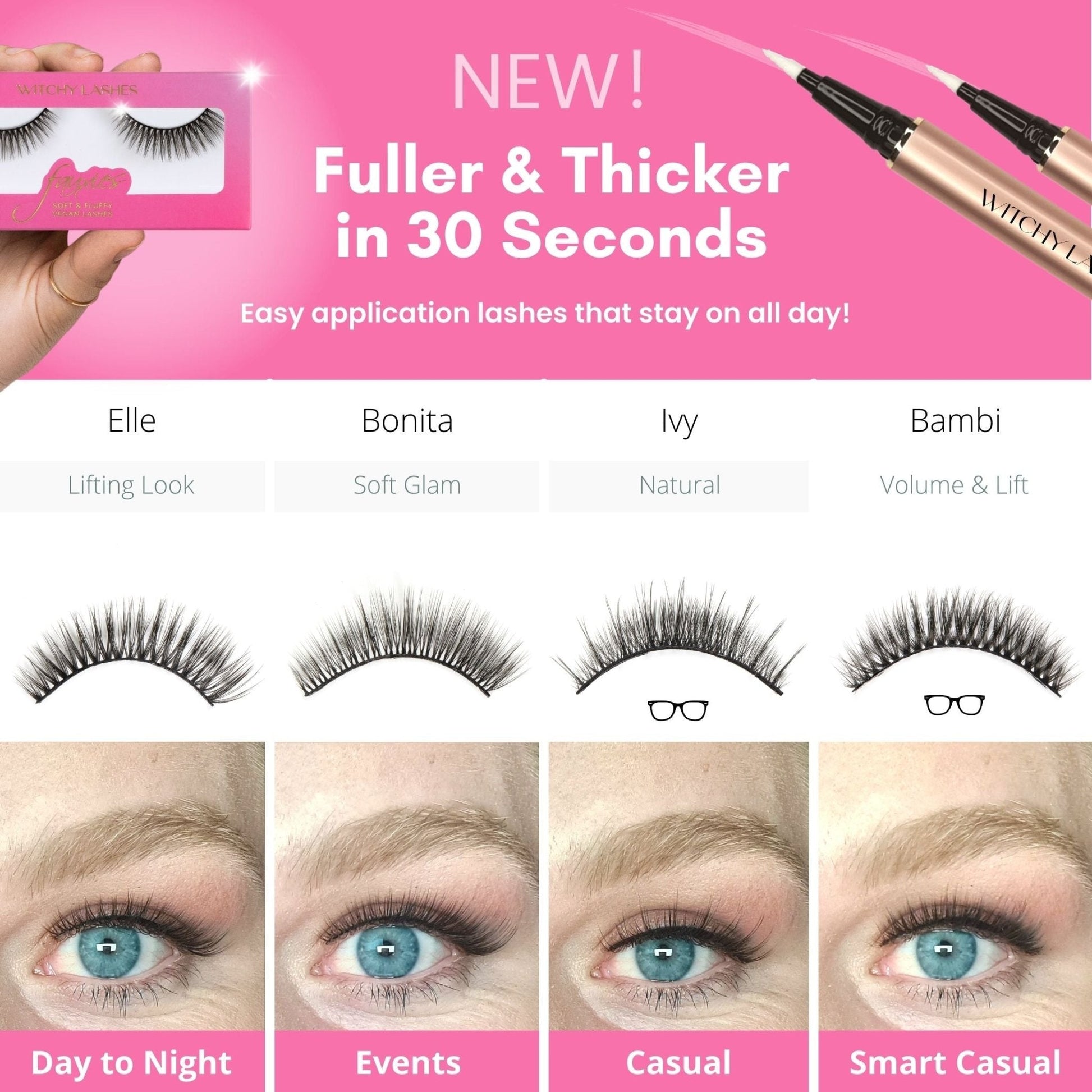 Natural Lashes Bulk buy - Magnetic Eyelashes WitchyLashes